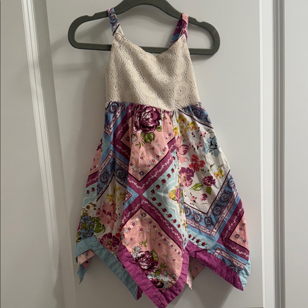 Blueberi Boulevard Pink and Cream Patchwork Dress